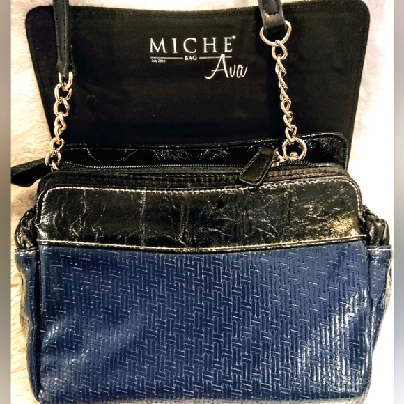 🦁Dan's Find🦁NWOT💕MICHE Black Satin Base Bag! Ava & Jean Transforming Covers - Picture 7 of 8